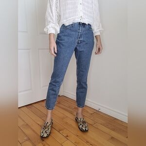 Everlane NWT high-waisted retro-style Women's Blue Jeans